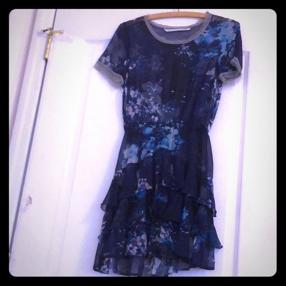 Ruffle sheer tunic